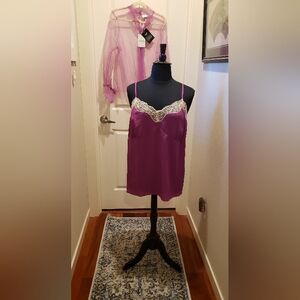 Rodarte Purple Sheer Bow Blouse And Camisole Set